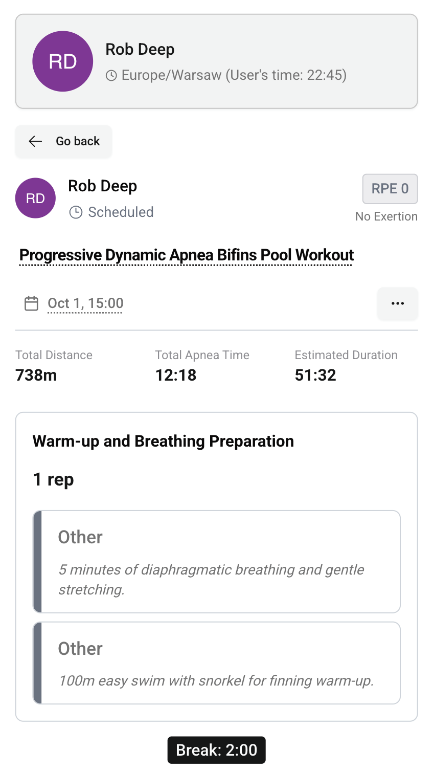 Creating workouts for Training Center athletes