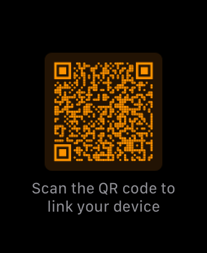 Scan the QR code on the watch to link your device